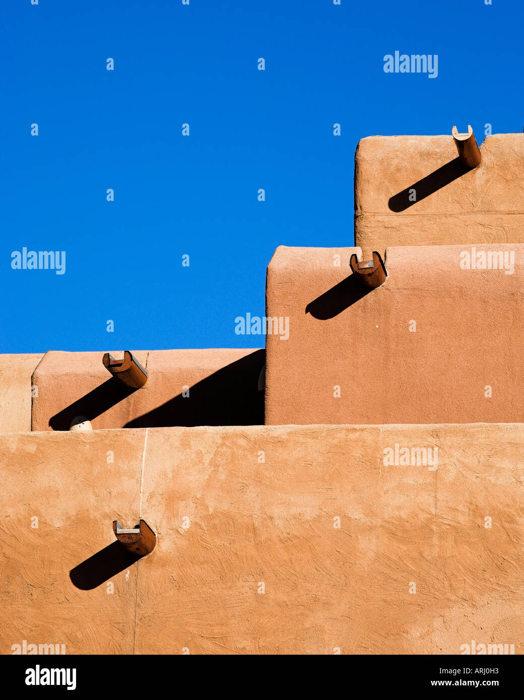 Costruzione di dettaglio in Santa Fe New Mexico. Foto Stock