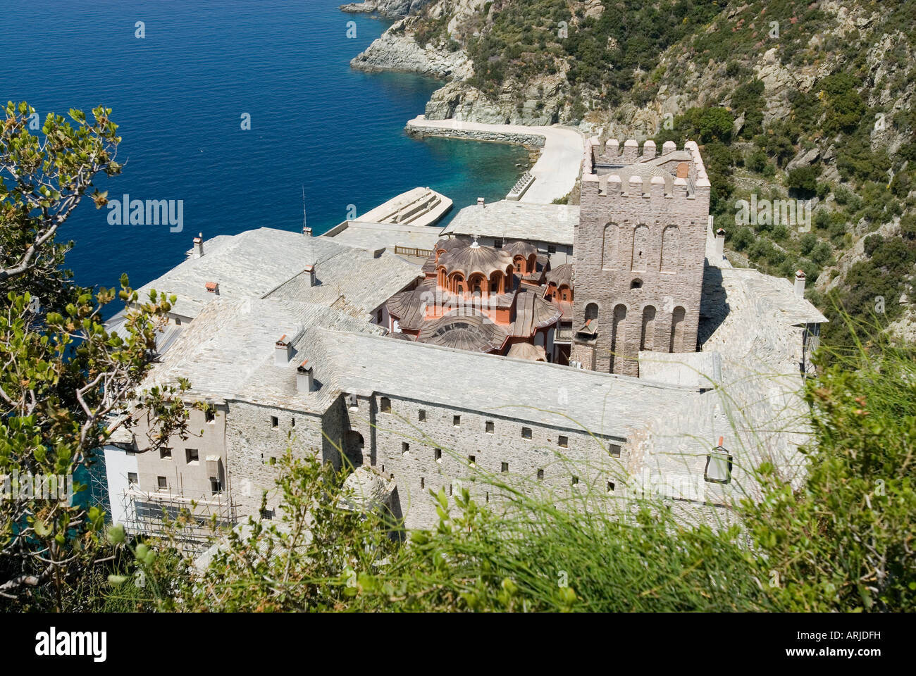 Monastero di Dionysiou, Monte Athos, Grecia Foto Stock