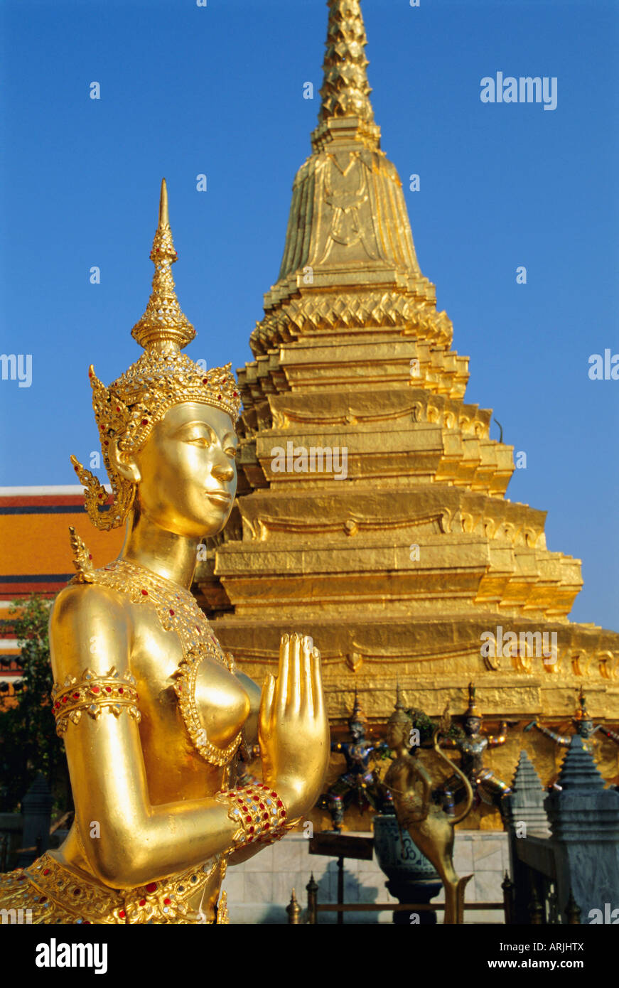 Il Wat Phra Kaeo, il Grand Palace, Bangkok, Thailandia, Asia Foto Stock