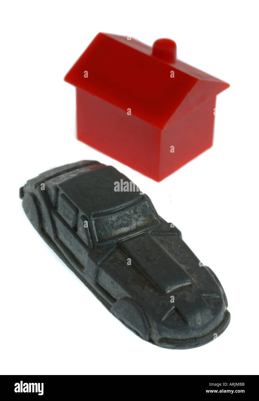 Red house e auto Foto Stock