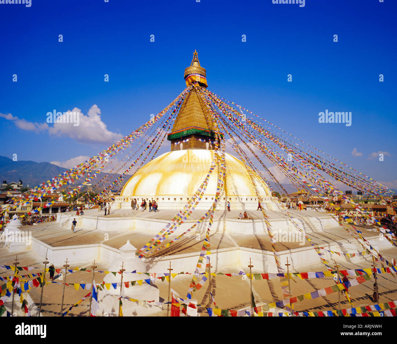 Stupa buddisti, Bodnath, Kathmandu, Nepal Foto Stock