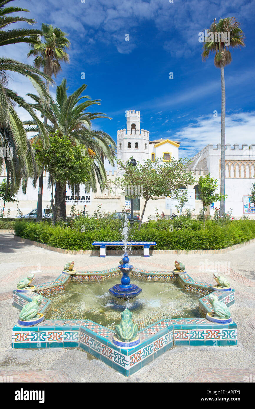 Plaza Santa Maria, Tarifa, Costa de la Luz, la provincia di Cadiz Cadice, Andalusia (Andalusia), Spagna, Europa Foto Stock