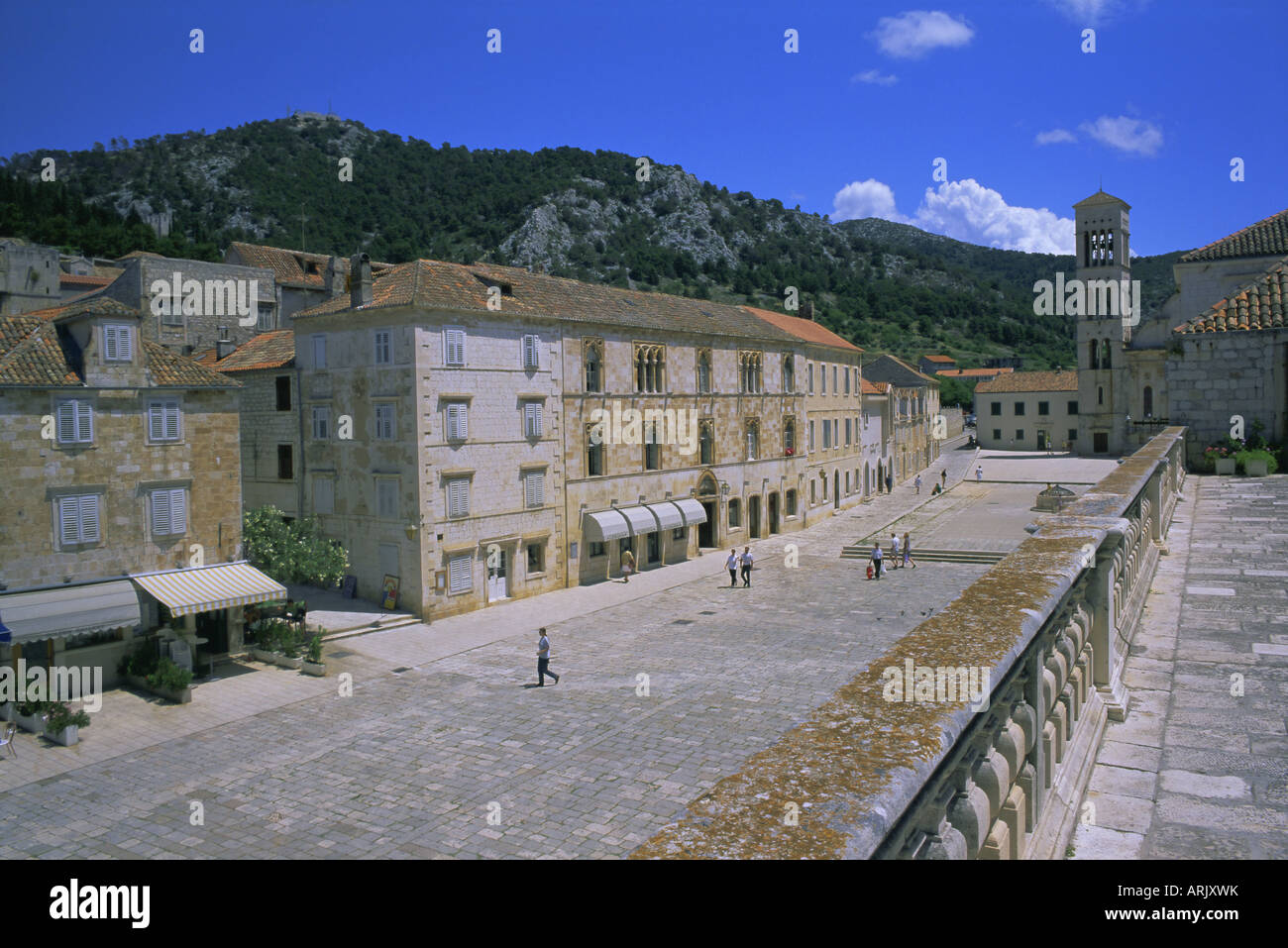 Città di Hvar, isola di Hvar Dalmazia, costa dalmata, Adriatico, Croazia, Europa Foto Stock