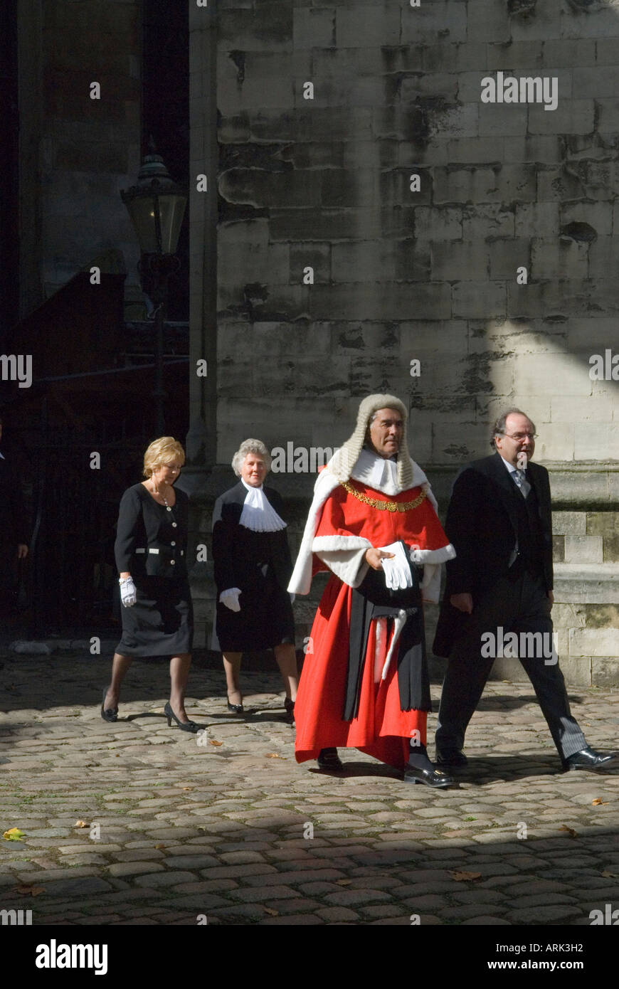 Signore Chancellors prima colazione. I giudici a piedi dall'Abbazia di Westminster alla House of Lords. Central London HOMER SYKES Foto Stock