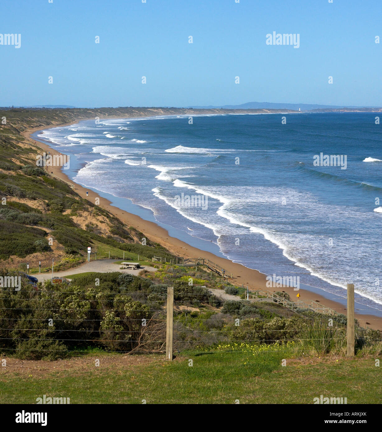 La spiaggia di Ocean Grove Victoria. Foto Stock