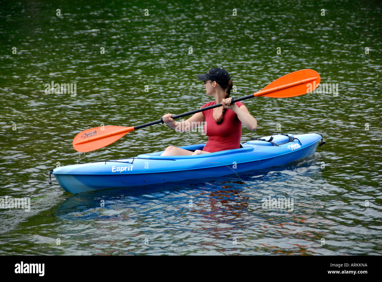 In canoa sul Au Sable fiume al fucile fiume Area ricreativa vicino a mio Michigan MI Foto Stock