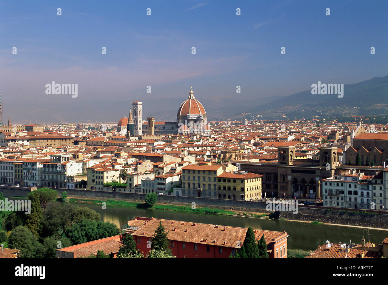 Vista sullo skyline della città di Firenze, Toscana, Italia, Europa Foto Stock