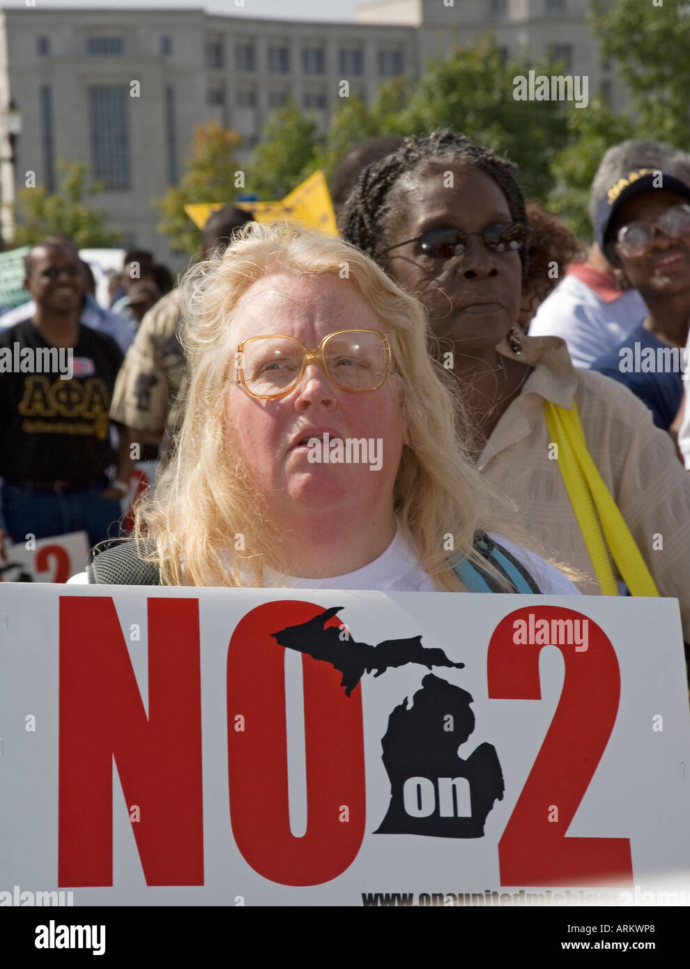 Rally contro l'azione affermativa divieto in Michigan Foto Stock