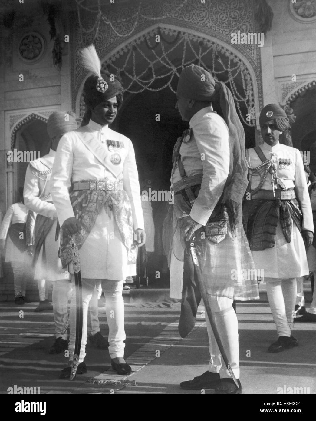 Tarda sua altezza Maharaja Jaipur Rajasthan India 1940s Foto Stock