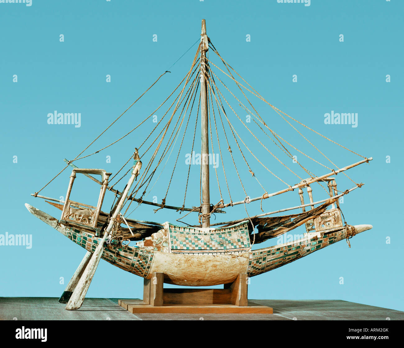 Il modello del faraone la barca, della tomba del faraone Tutankhamon Foto Stock