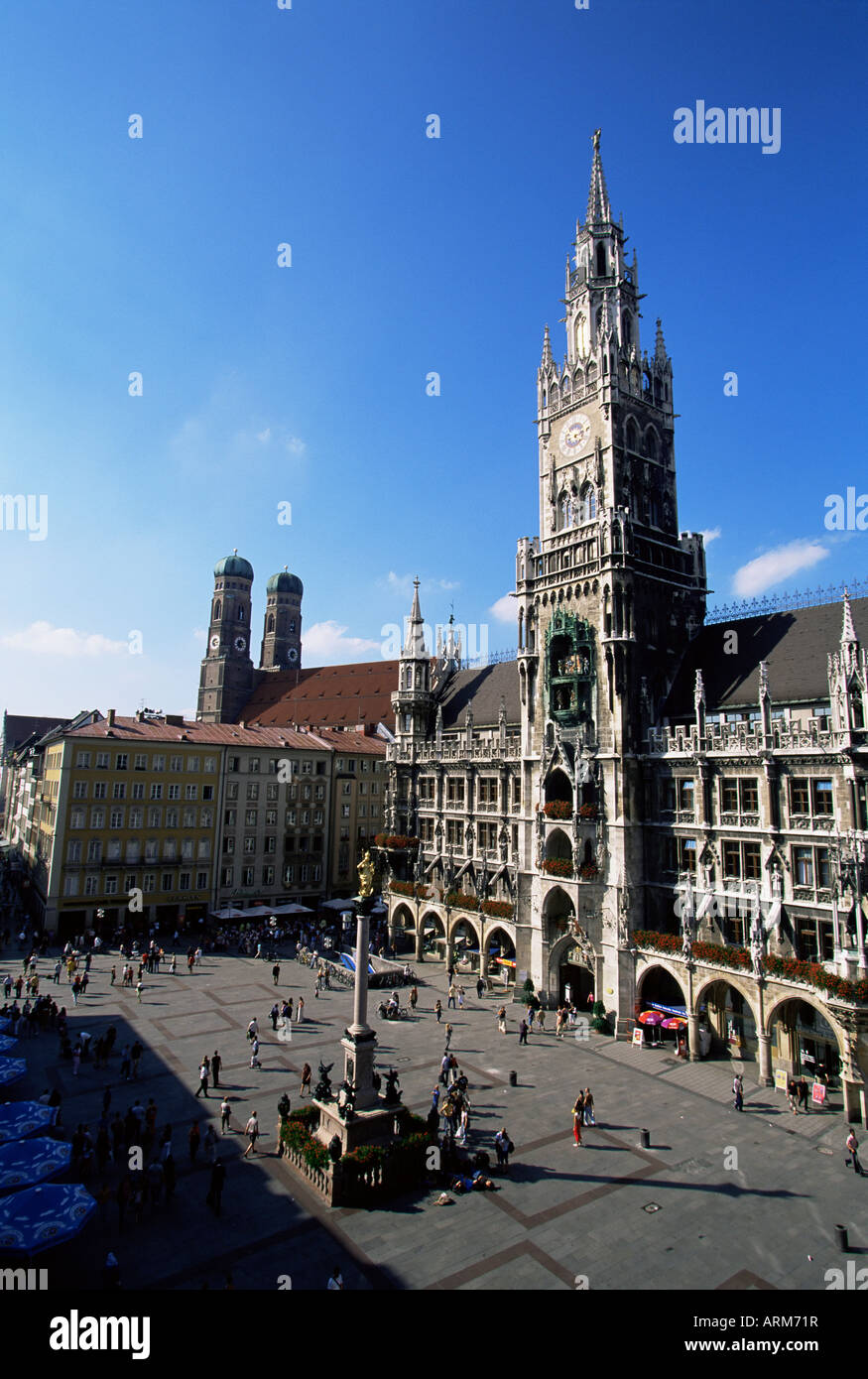 Il municipio in Marienplatz, Monaco di Baviera, Germania, Europa Foto Stock