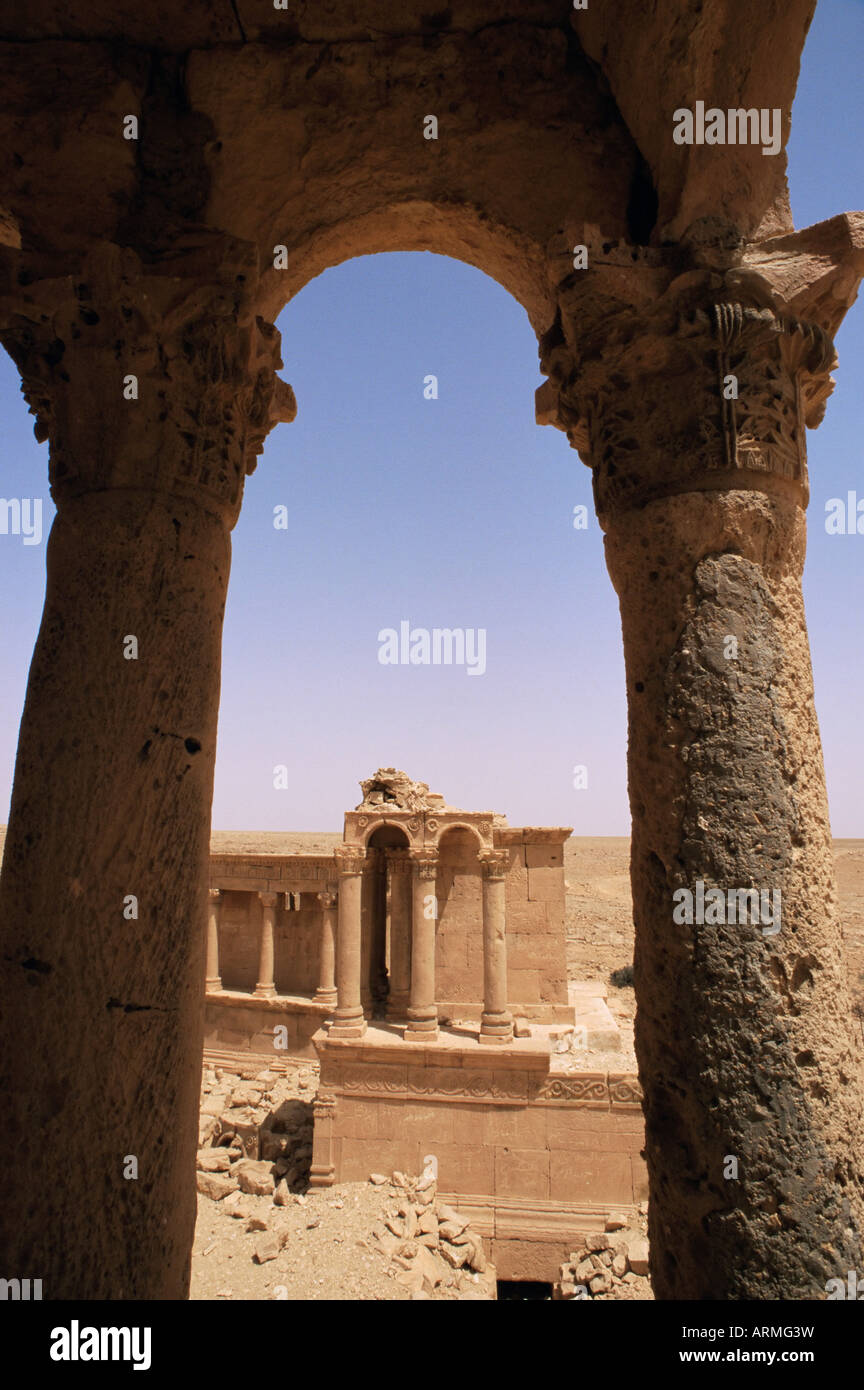 Tomba, necropoli Nord, Ghirza, Cirenaica, Libia, Africa Settentrionale, Africa Foto Stock