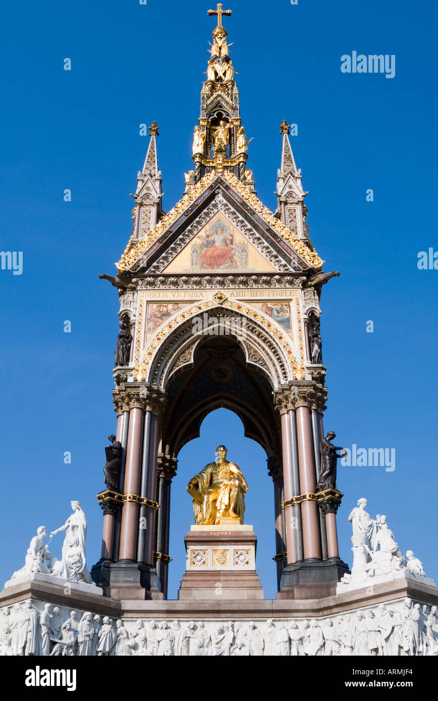 Il Prince Albert Memorial in Hyde Park Kensington Londra Foto Stock