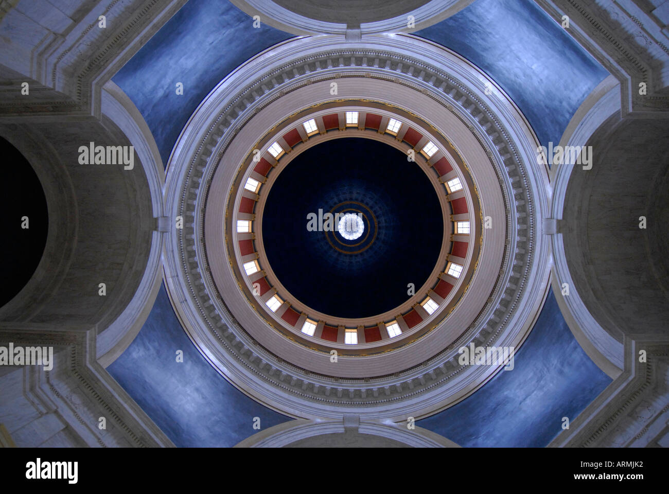 La cupola colorata all'interno di State Capitol Building a Charleston West Virginia WV Foto Stock