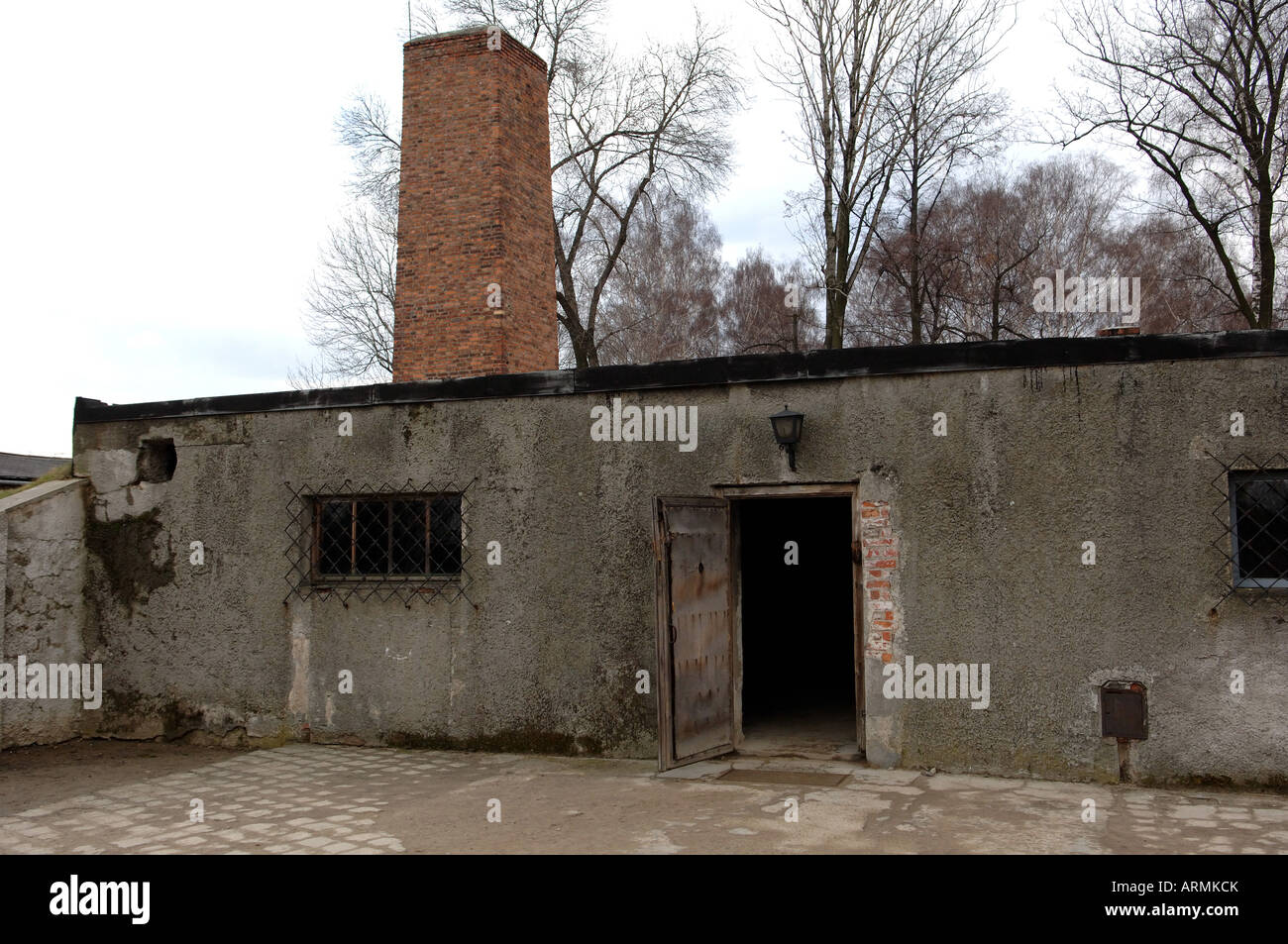 La camera a gas e crematorio Auschwitz 1 Campo di Concentramento Foto stock  - Alamy