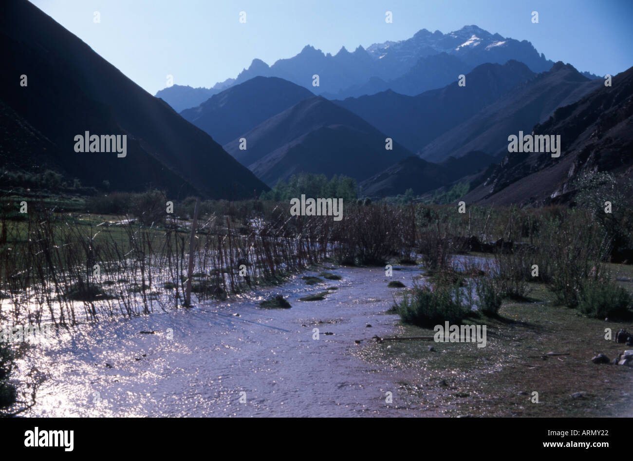 Inondato Valle Valle di Markha Area Ladakh India Foto Stock