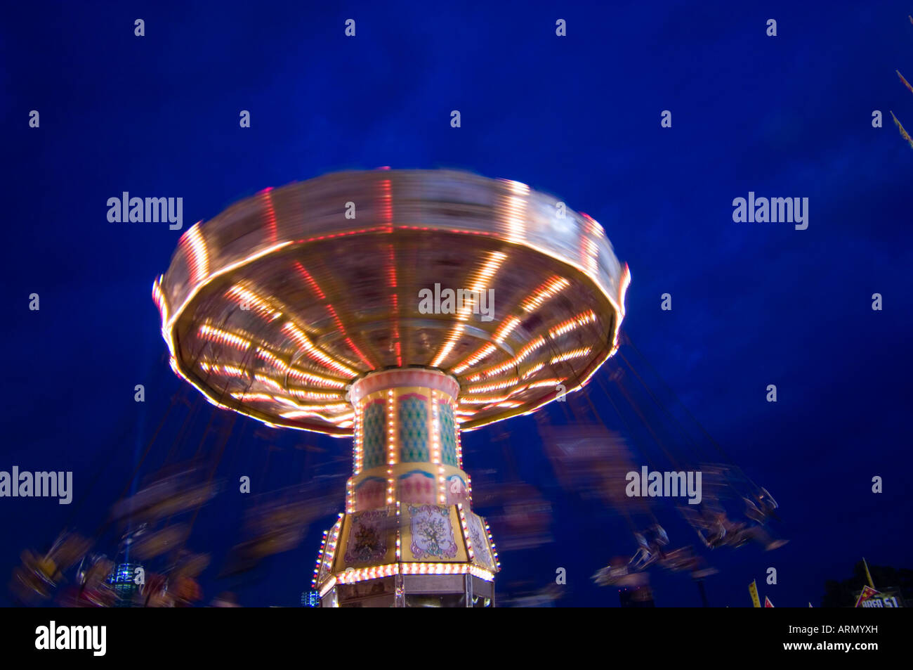 Canadian National Exhibition giostre di notte, Toronto, Ontario, Canada Foto Stock