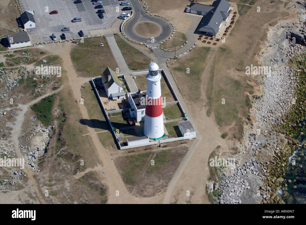 Vista aerea di Portland Bill Lighthouse. Il Dorset. Regno Unito. Foto Stock