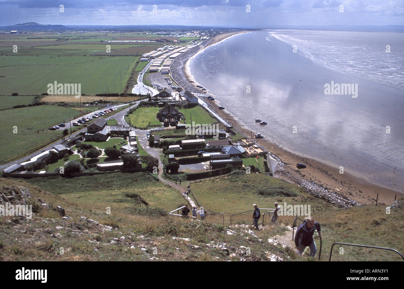Berrow appartamenti da Brean giù Severn Estuary area protetta Foto Stock