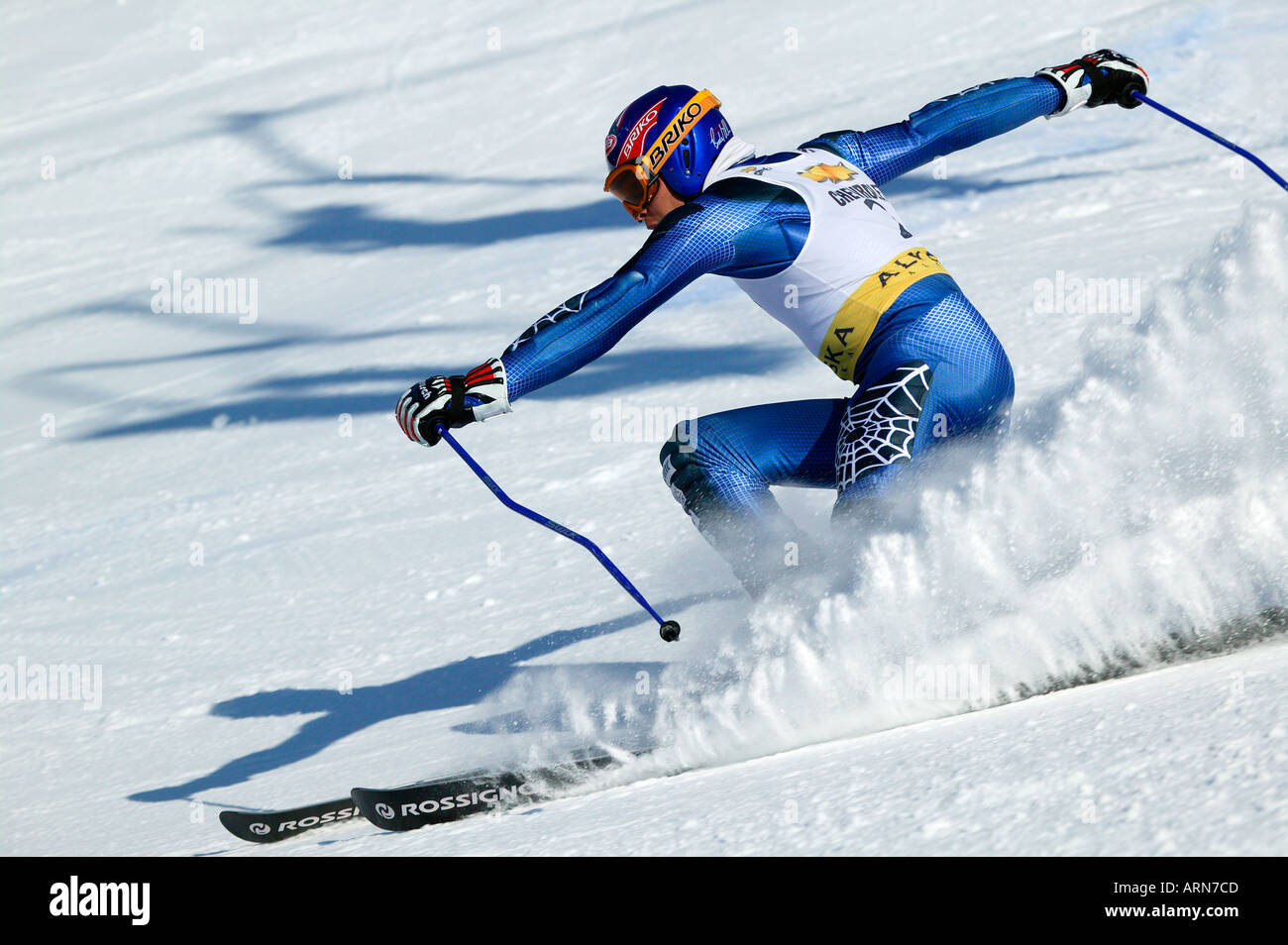 Bode Miller a uomini s giant slalom 2004 Chevrolet Alpine Campionati Nazionali Alyeska Resort Alaska Foto Stock