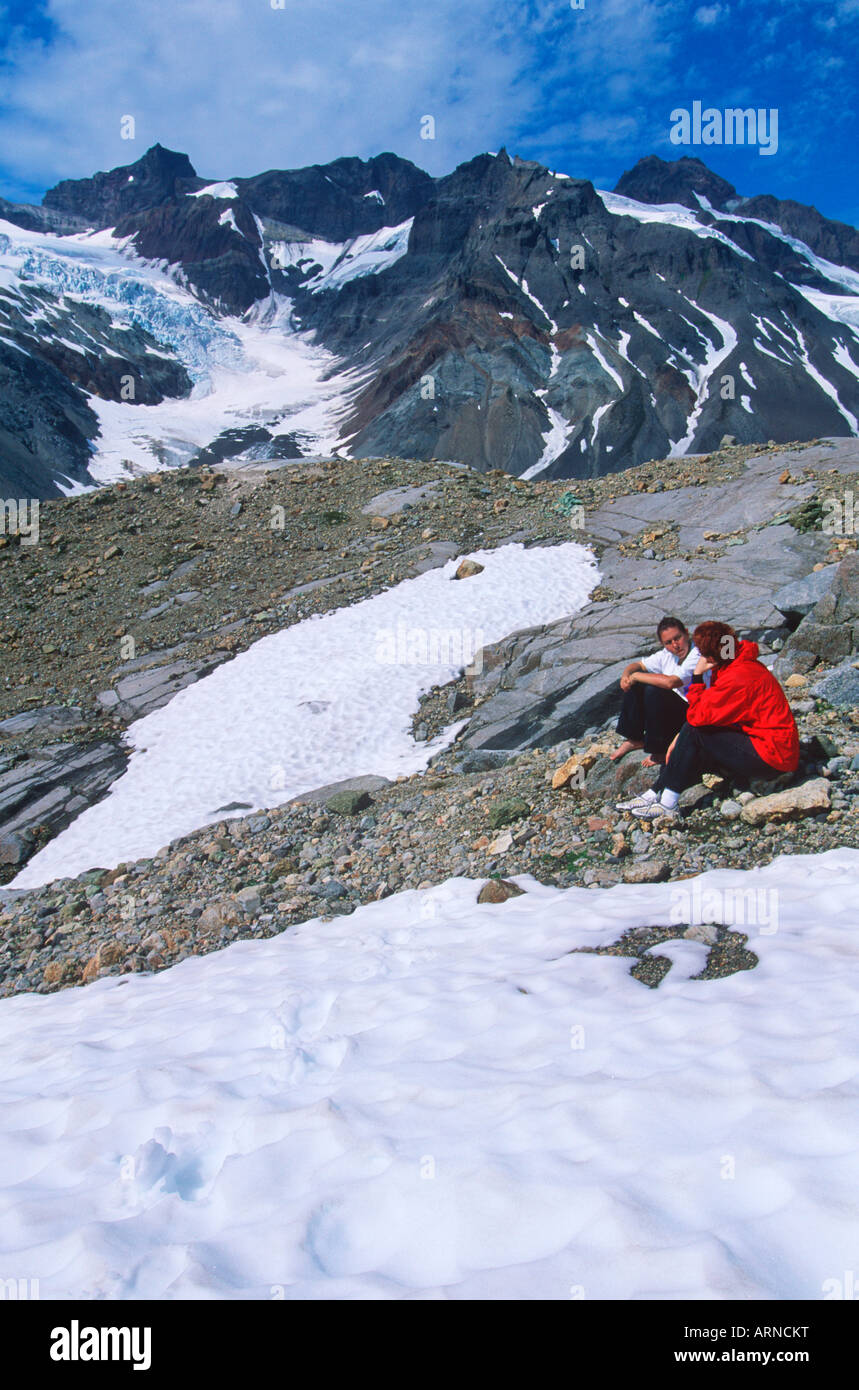 Coast mountain range, ghiacciaio Klinaklini meltwaters, British Columbia, Canada. Foto Stock