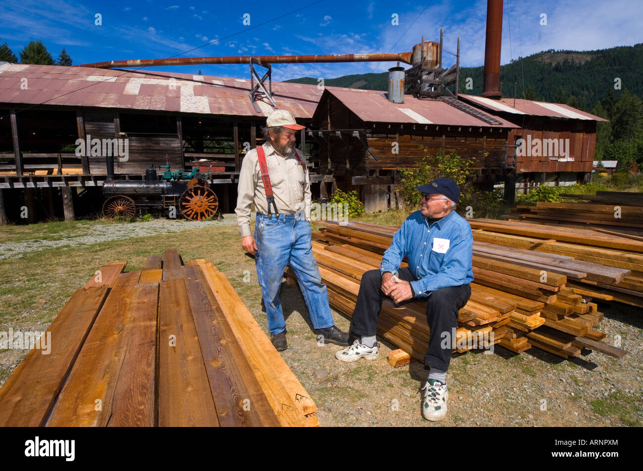 McLean Mill National Historic Site, Port Alberni, Isola di Vancouver, British Columbia, Canada. Foto Stock