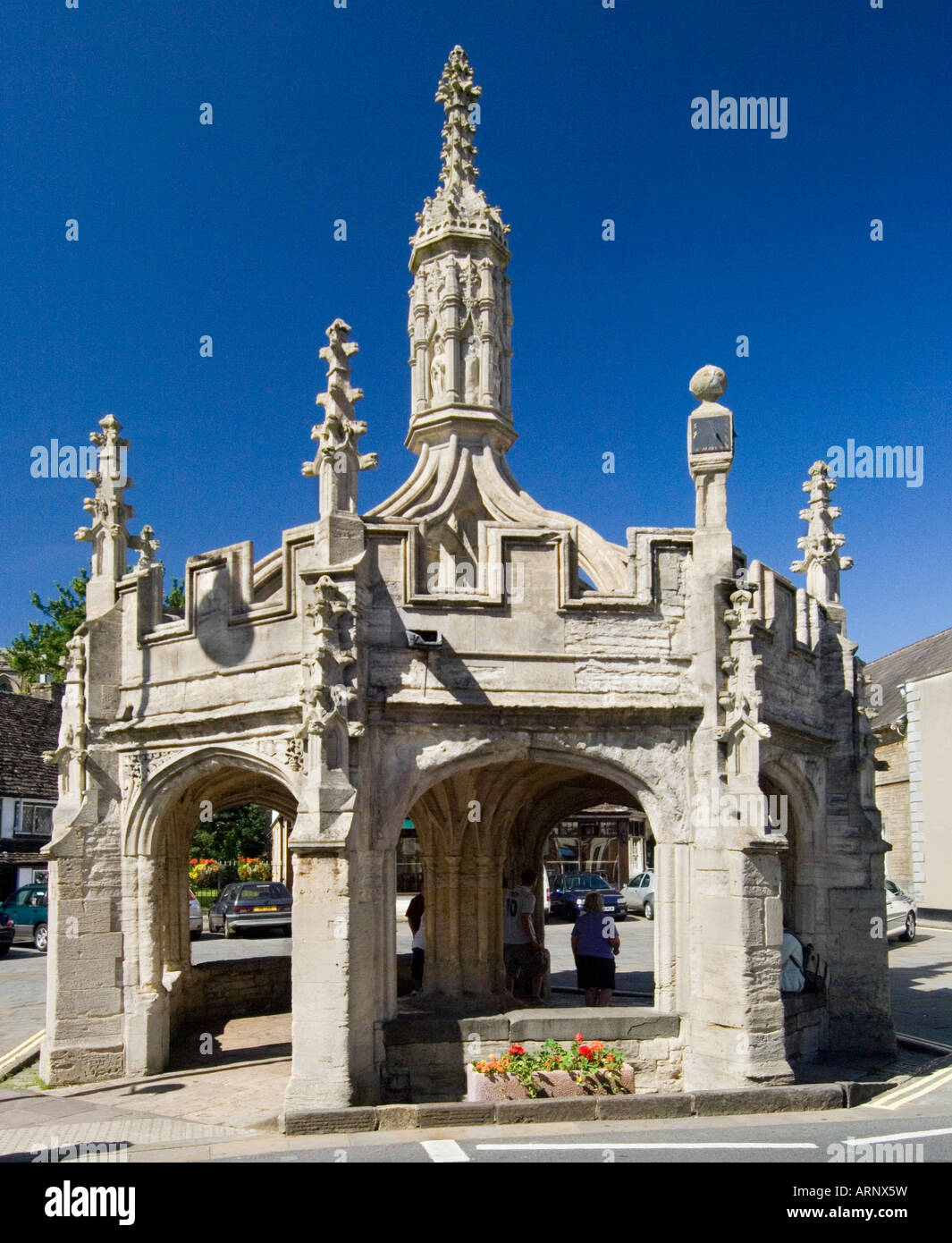 Malmesbury storico della Croce del mercato nel centro della città antica in Cotswolds, Gran Bretagna Foto Stock