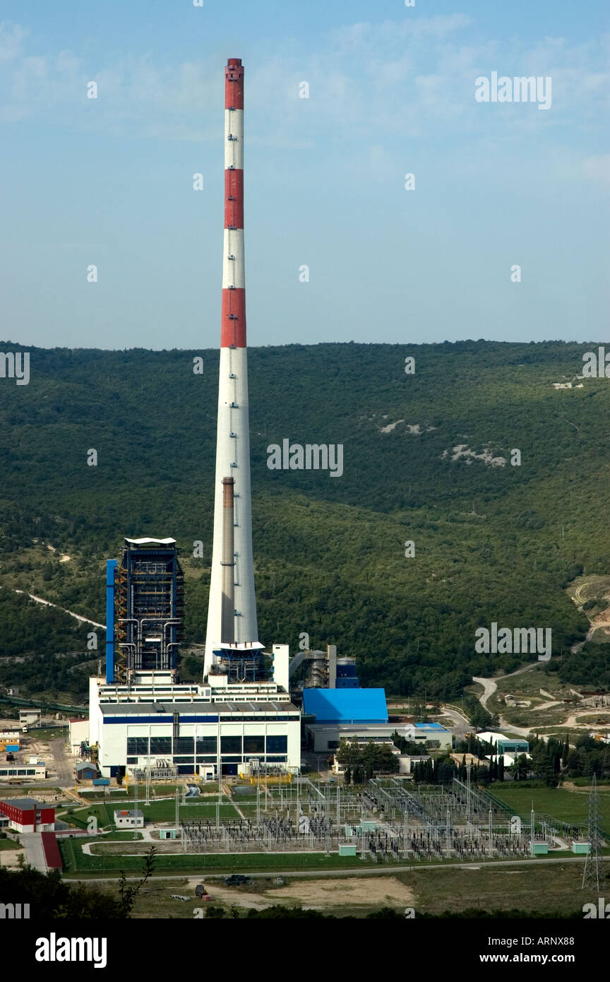 Industria energetica potenza dall alto - Croazia Foto Stock