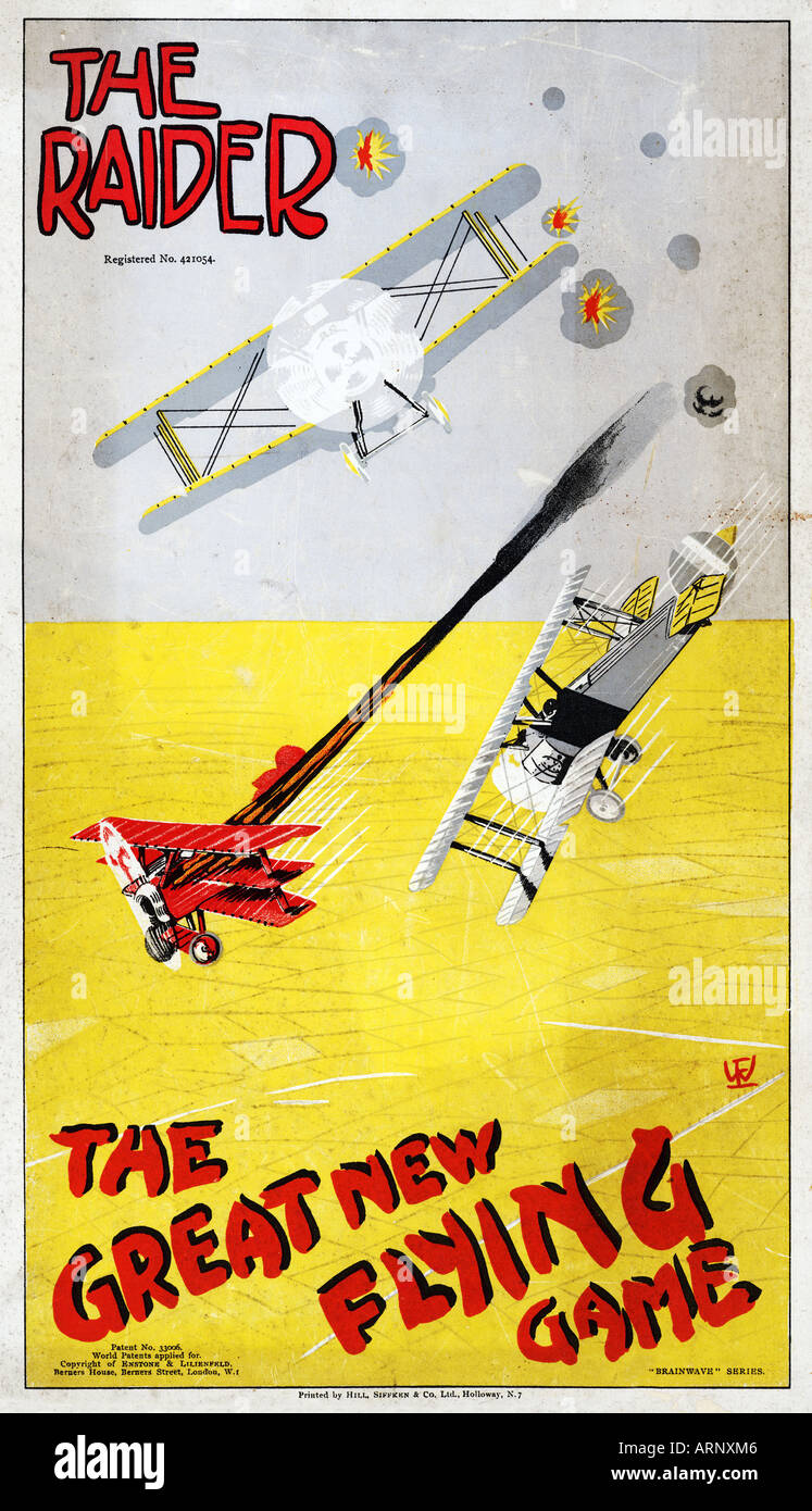 Raider Flying Game scheda per bambini gioco basato sulla Grande Guerra battaglie aeree Foto Stock