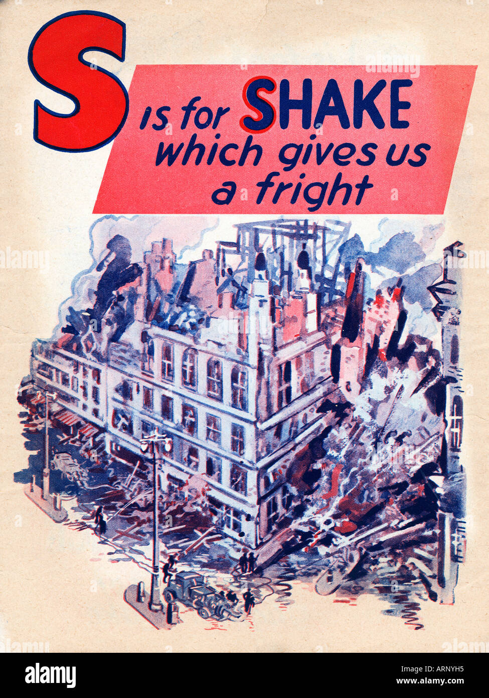 Alphabet Book S per agitare il quale ci dà uno spavento British childrens Alphabet Book da il blitz e la battaglia della Gran Bretagna Foto Stock