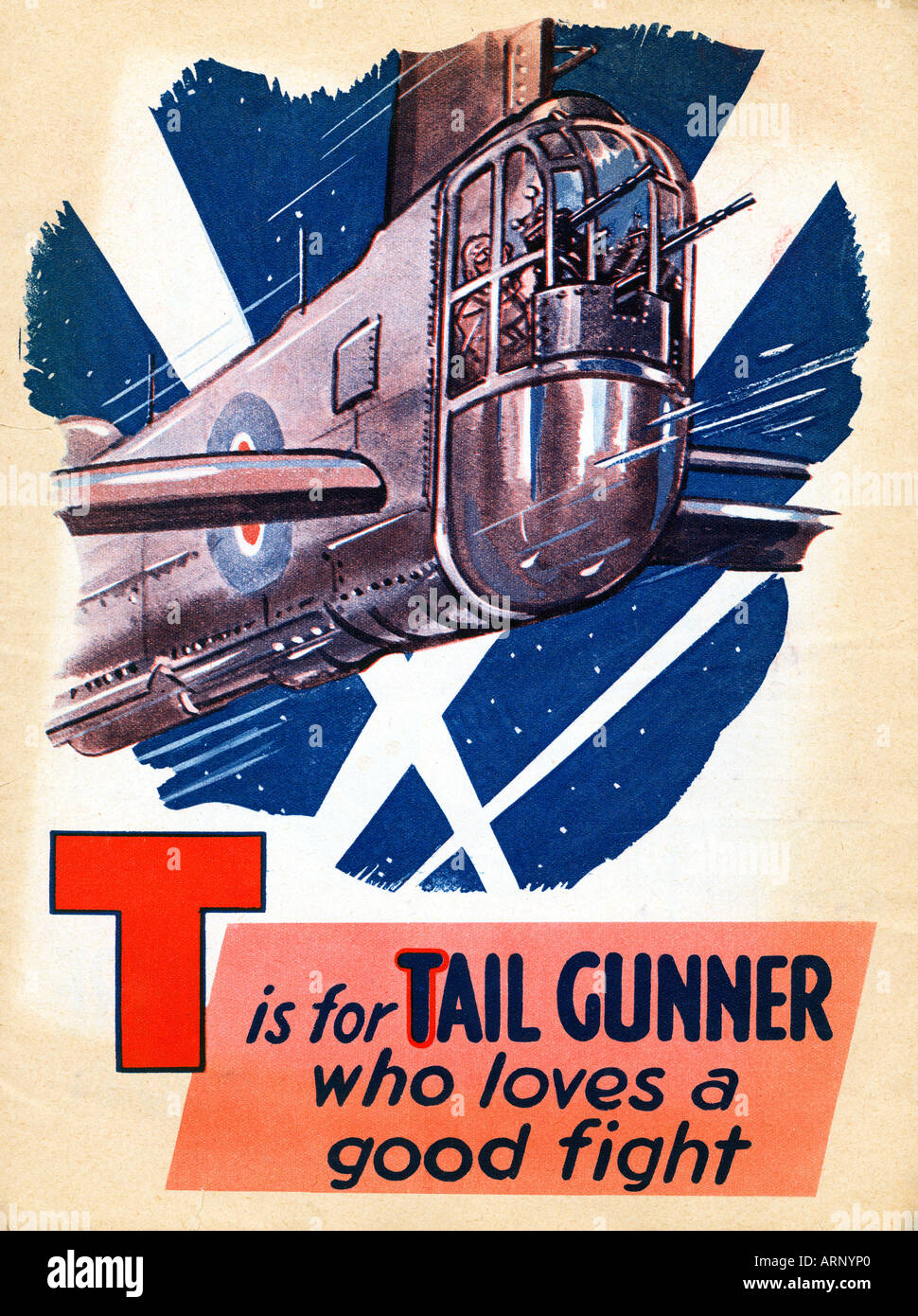 Battaglia di Bretagna T è per Tailgunner British childrens Alphabet Book da WW II Foto Stock