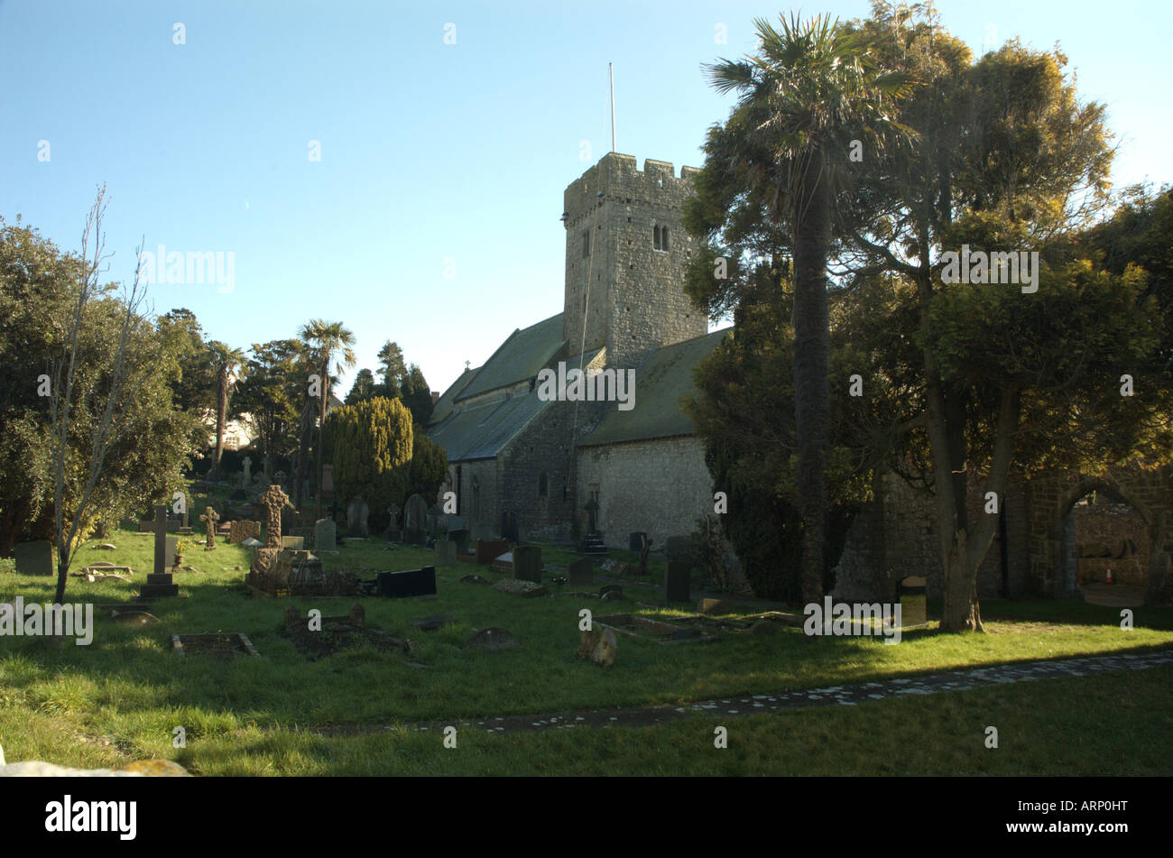 St Illtyd la Chiesa, Llantwit Major, Vale of Glamorgan Foto Stock