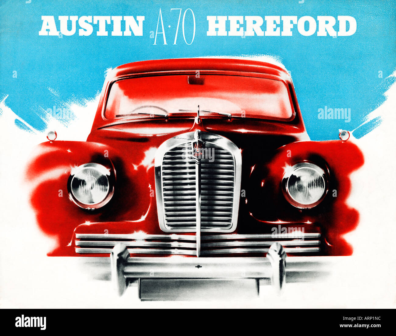 Austin A70 berlina Hereford 1940s brochure per la vettura inglese Foto Stock