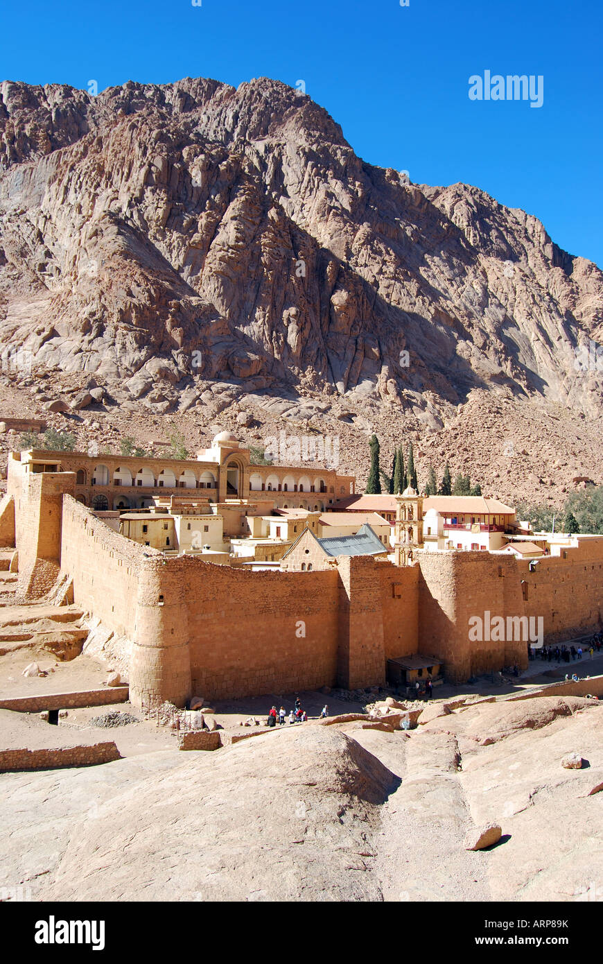 St.Catherines monastero e il Monte Sinai, la penisola del Sinai, Repubblica di Egitto Foto Stock