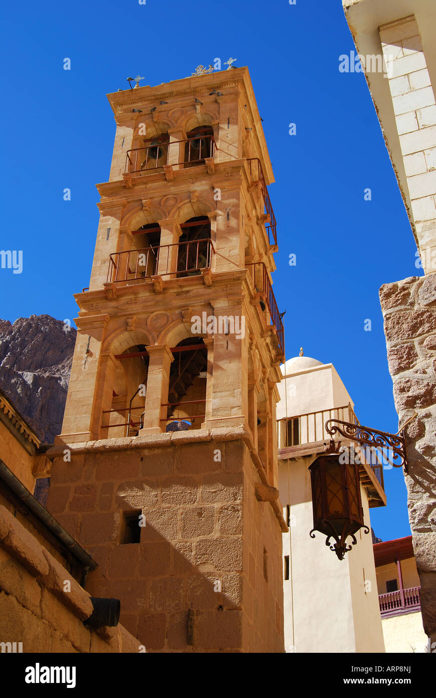 Torre Campanaria, St.Catherines Monastero, Penisola del Sinai, Repubblica di Egitto Foto Stock