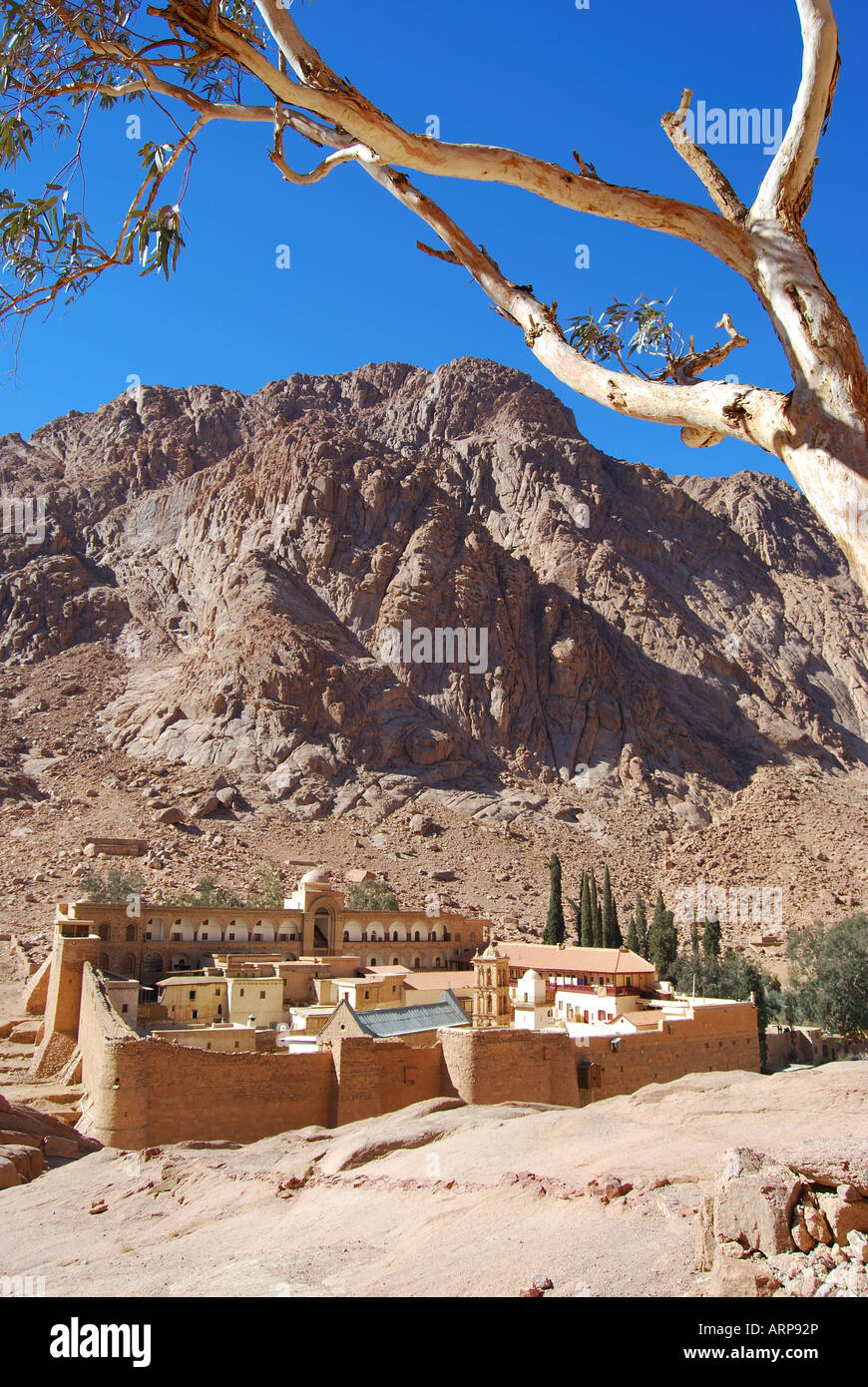 St.Catherines monastero e il Monte Sinai, la penisola del Sinai, Repubblica di Egitto Foto Stock