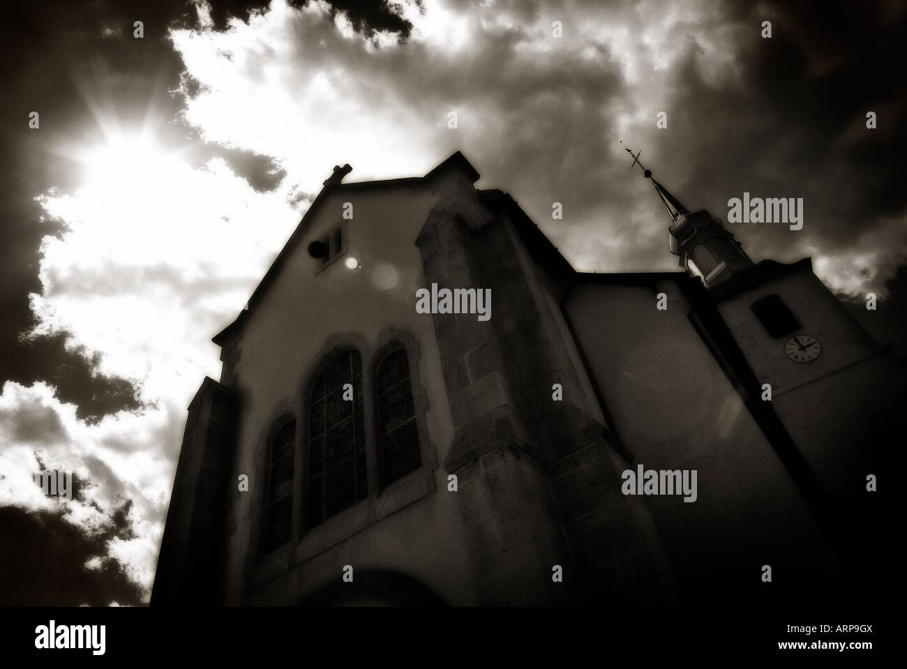 Chiesa di Saint Michel. Chamonix-Mont-Blanc. Sulle Alpi francesi. Rhône Alpes. Haute Savoie. Francia Foto Stock