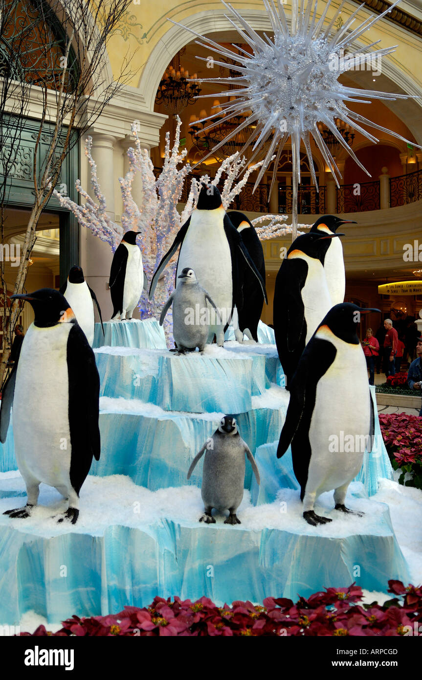 Un ritratto Fotografia della parte del display di Natale al Bellagio Hotel e Casinò di Las Vegas, Nevada Foto Stock