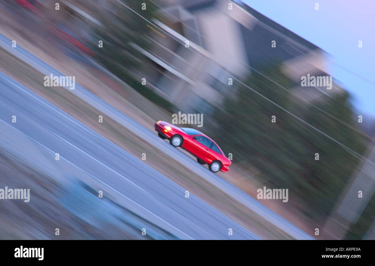 Automobile veloce rossa Foto Stock