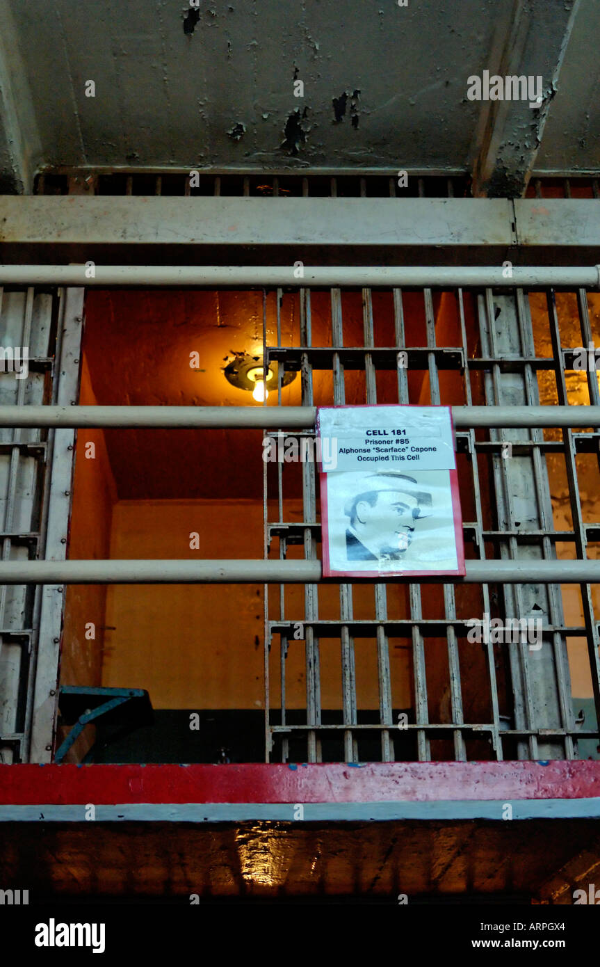 Cella 181, Al Capone casa presso la prigione di Alcatraz e l'Isola di San Francisco, California Foto Stock