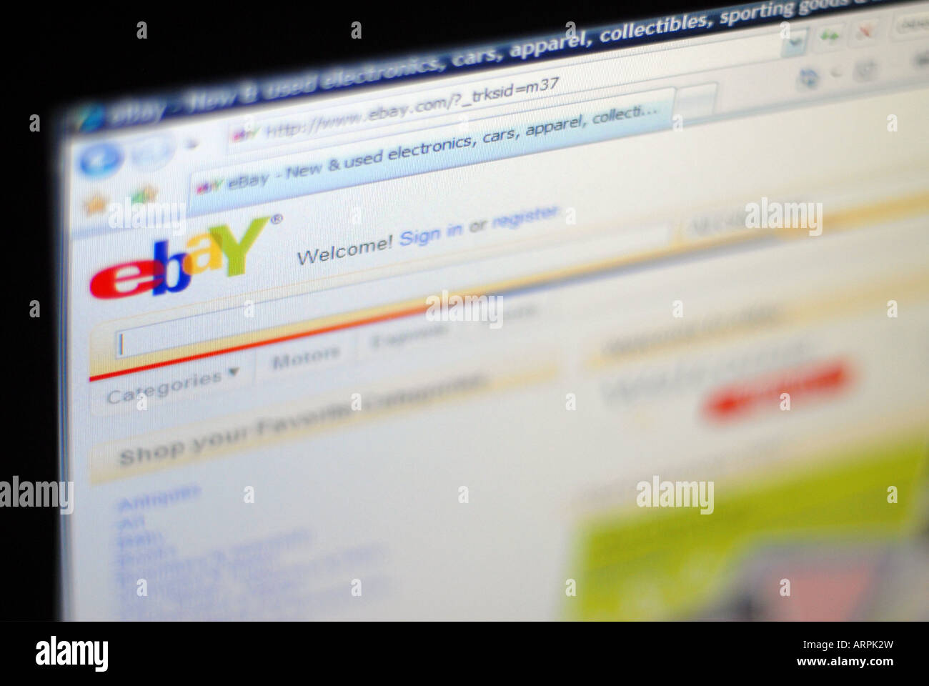 Il sito web di ebay.com e il logo, creative focus / piccole profondità di campo Foto Stock