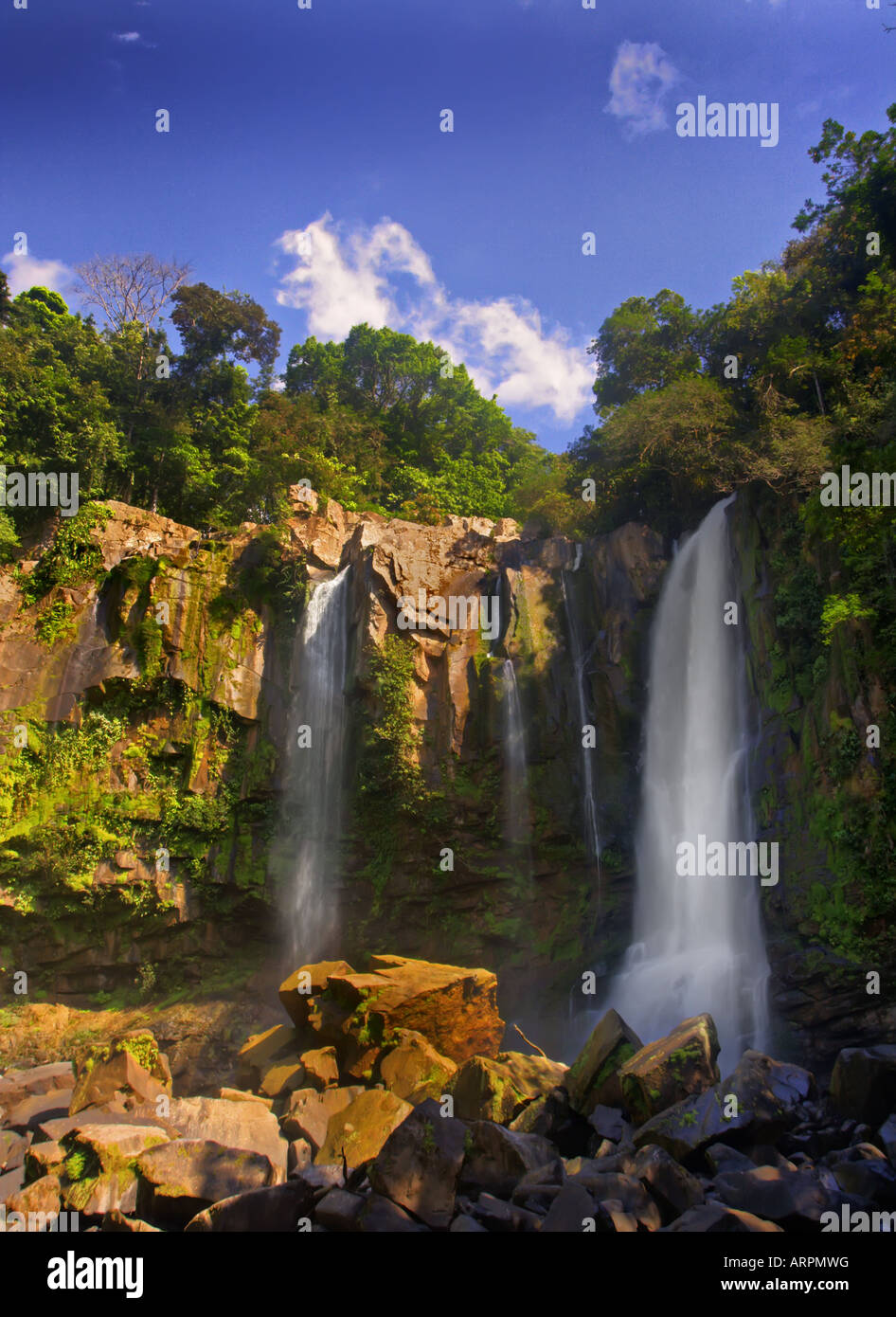 La Upper Falls a Cascate Nauyaca Costa Rica Foto Stock