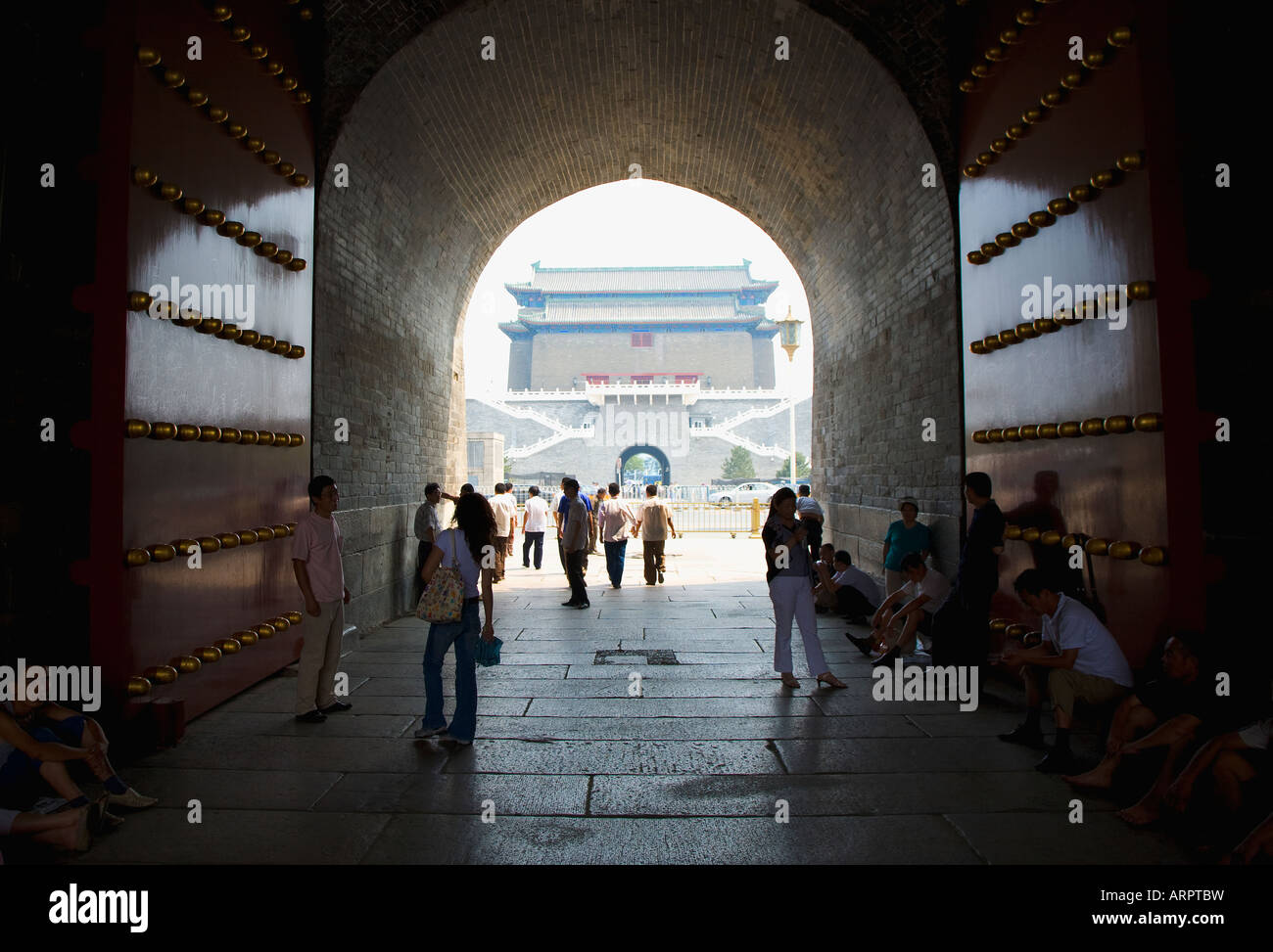 Gate sul lato meridionale della piazza Tiananmen Pechino CINA Foto Stock