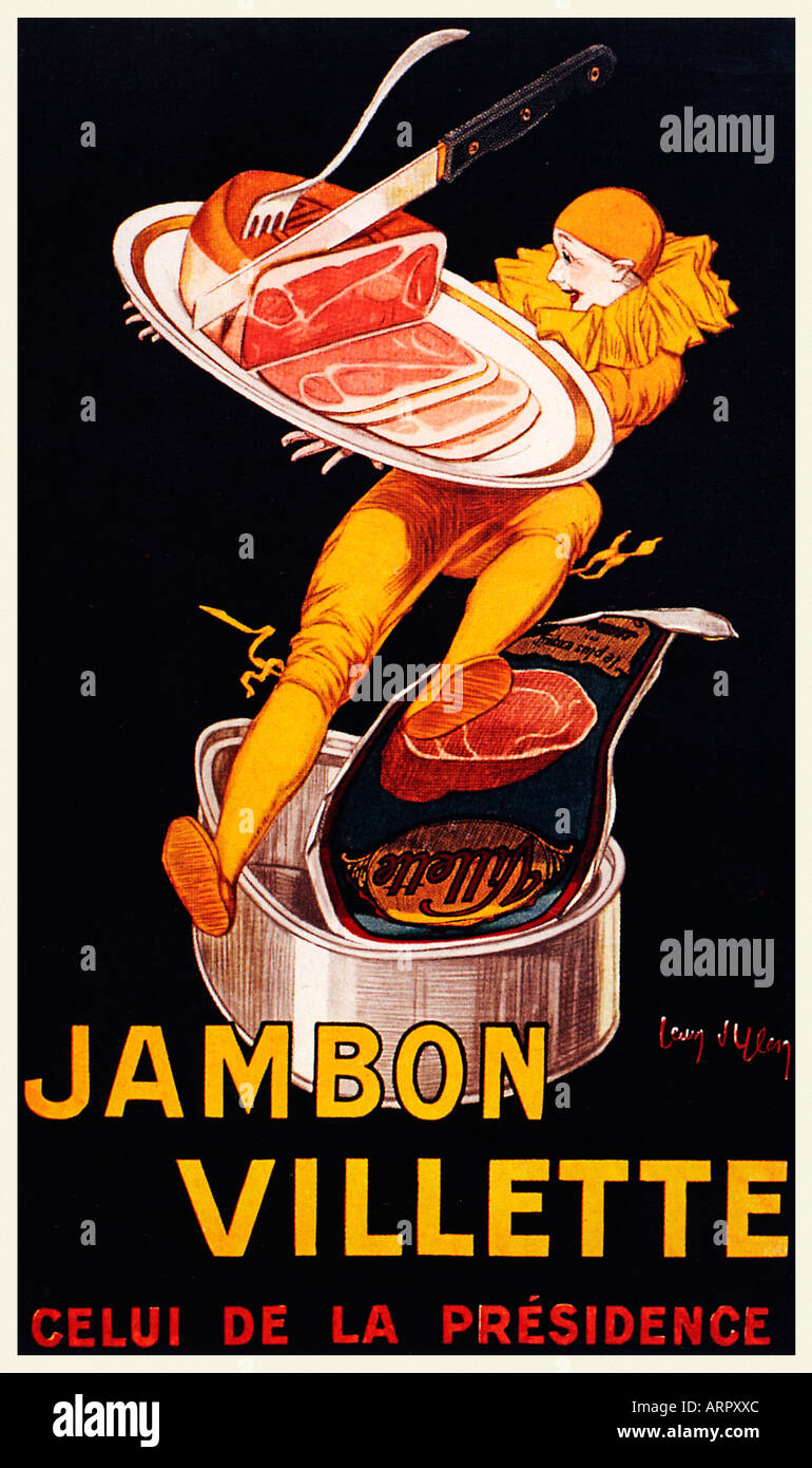 Jambon Villette 1922 poster per il francese prosciutto stagnato Foto Stock
