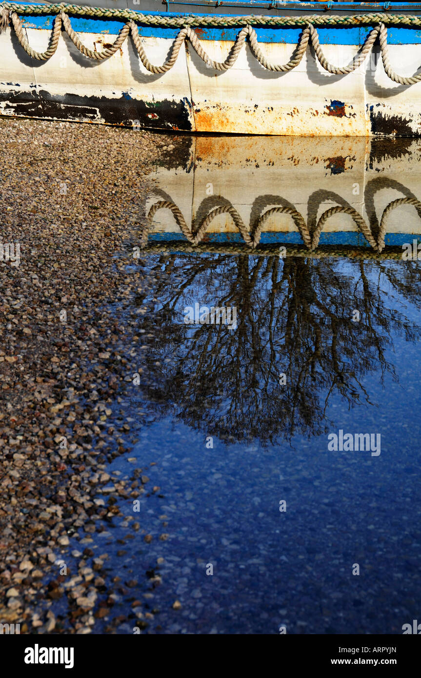 Dettaglio barca all'estremità sud di Ullswater, Lago Disrtrict, Inghilterra Foto Stock