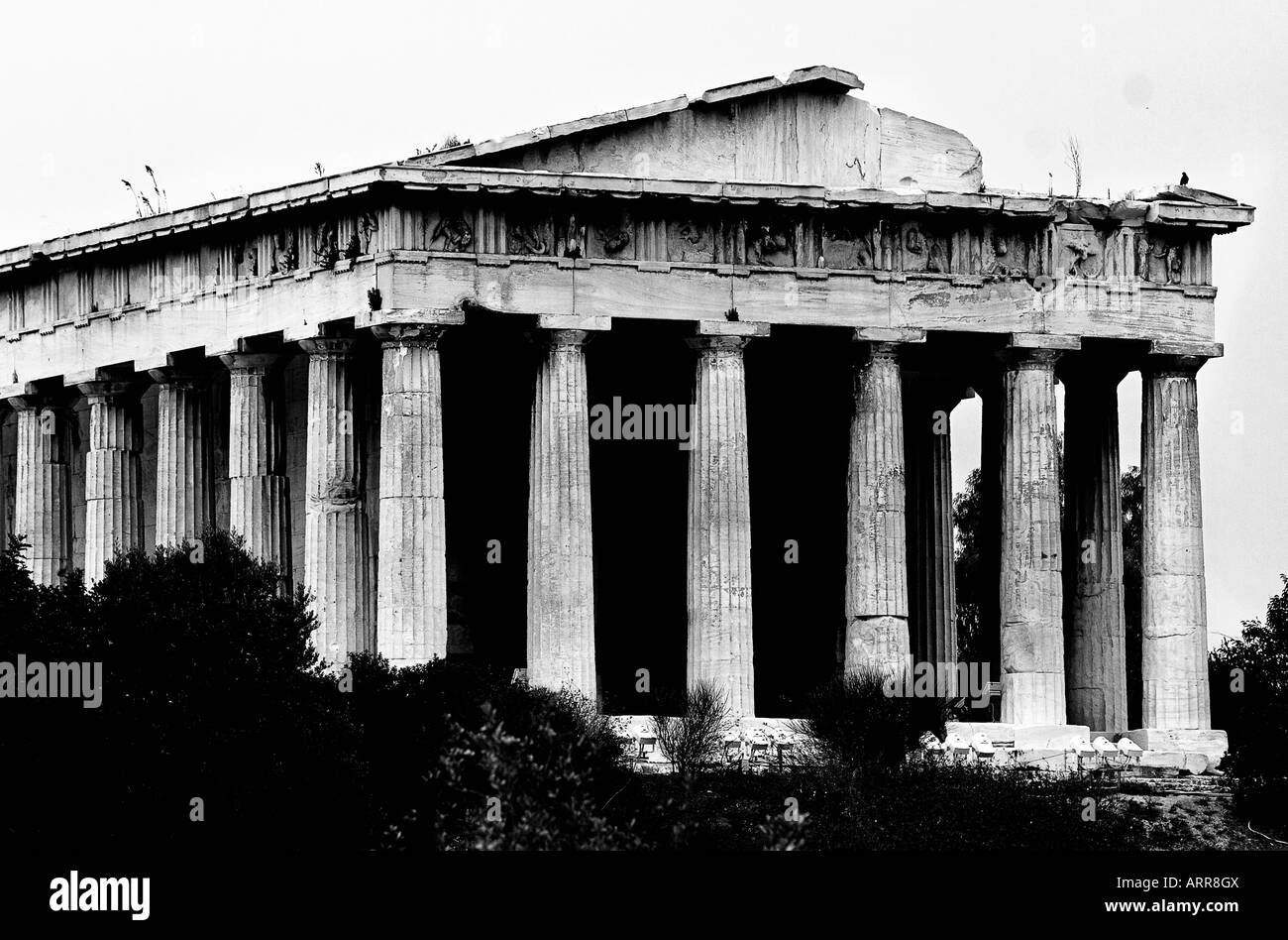 Il Tempio di Hephaistos (ca. 460 - 415 a.C.) nell'Antica Agorà di Atene, Grecia Foto Stock