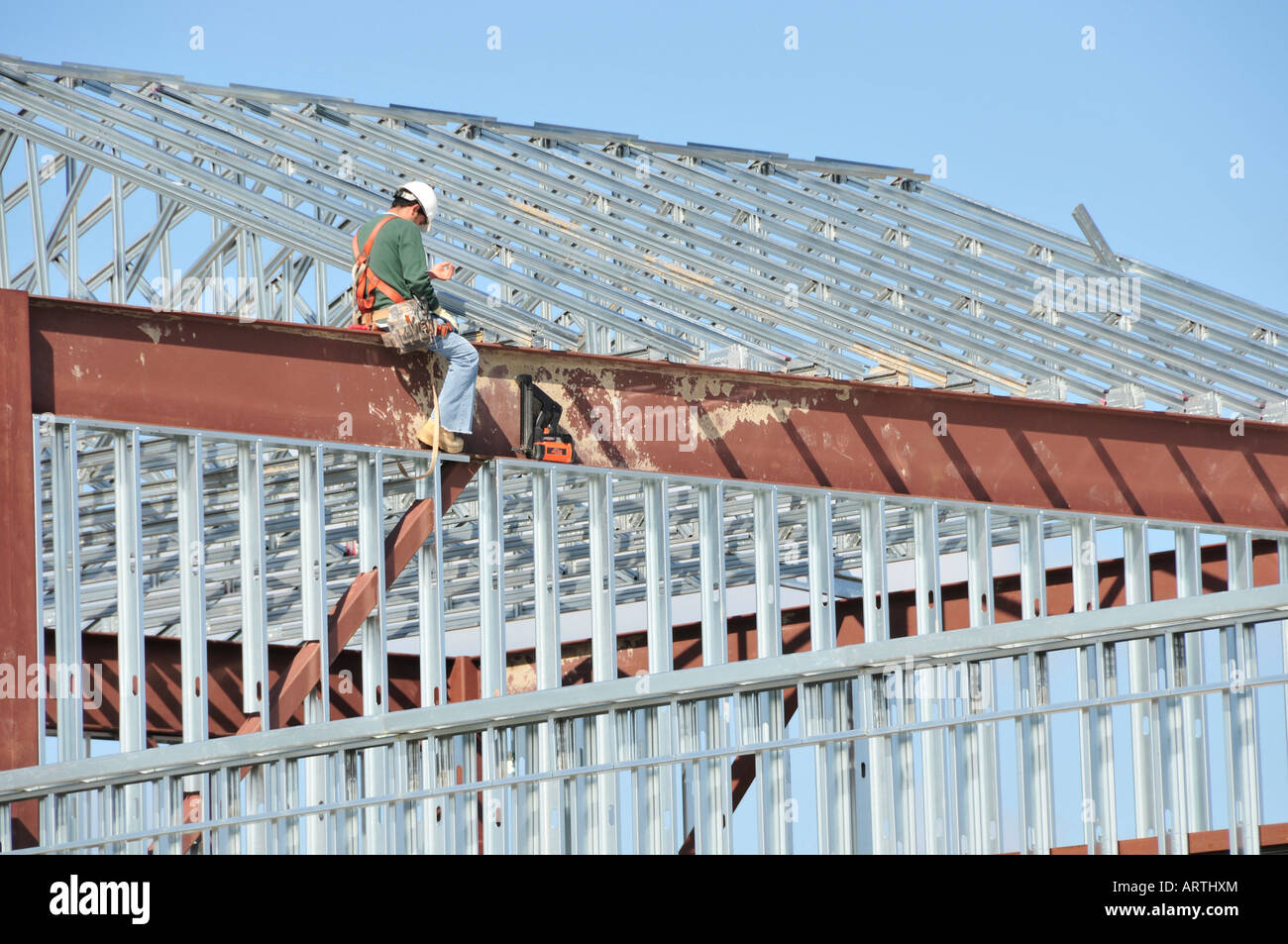A prova di uragano tutto il metallo edificio in costruzione Napoli Florida Foto Stock
