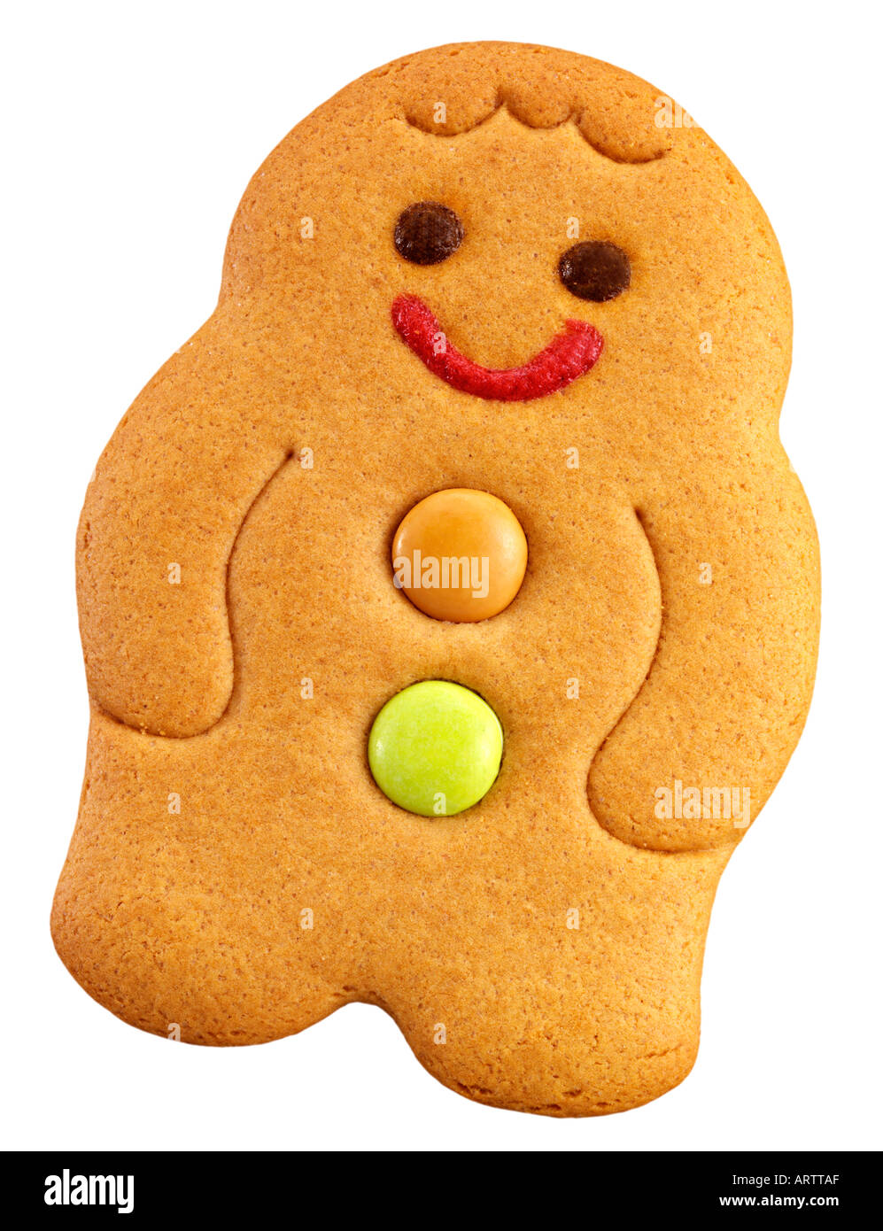 Un omino di pan di zenzero tagliato fuori Foto Stock