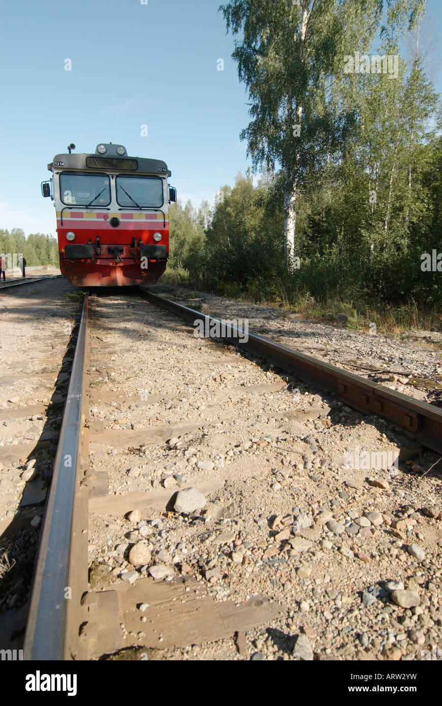 Un treno svedese della ferrovia della navigazione sulle vie DALARNA Svezia Agosto 2007 Foto Stock