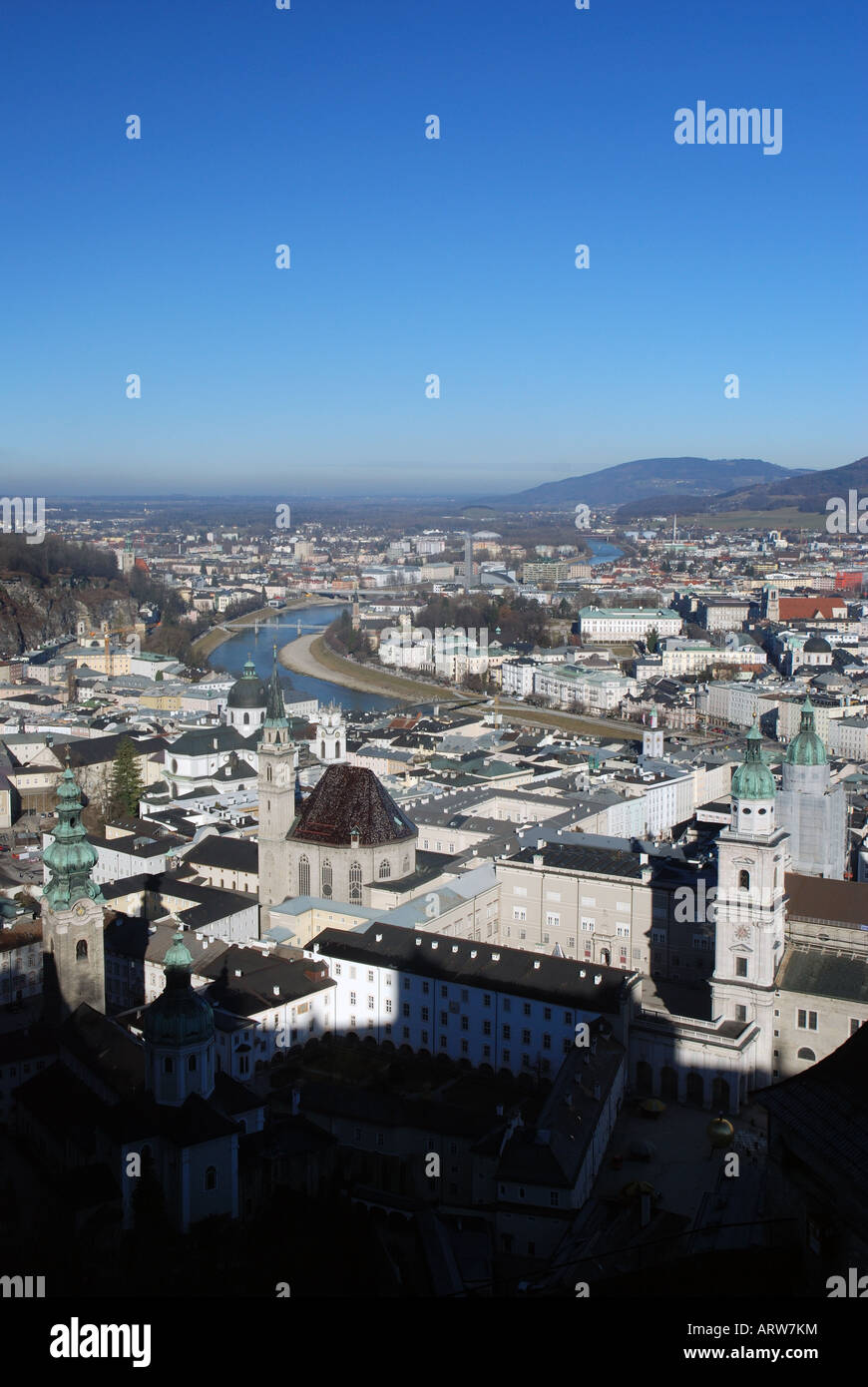 Vista panoramica dalla rocca vecchia Salzberg Austria Foto Stock